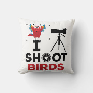 I Shoot Birds Bird Wildlife Photographer Throw Pillow