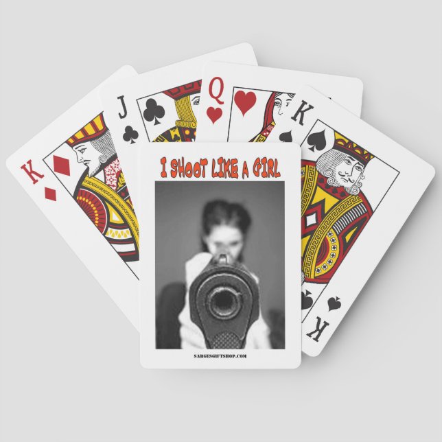 I SHOOT LIKE A GIRL PLAYING CARDS (Back)
