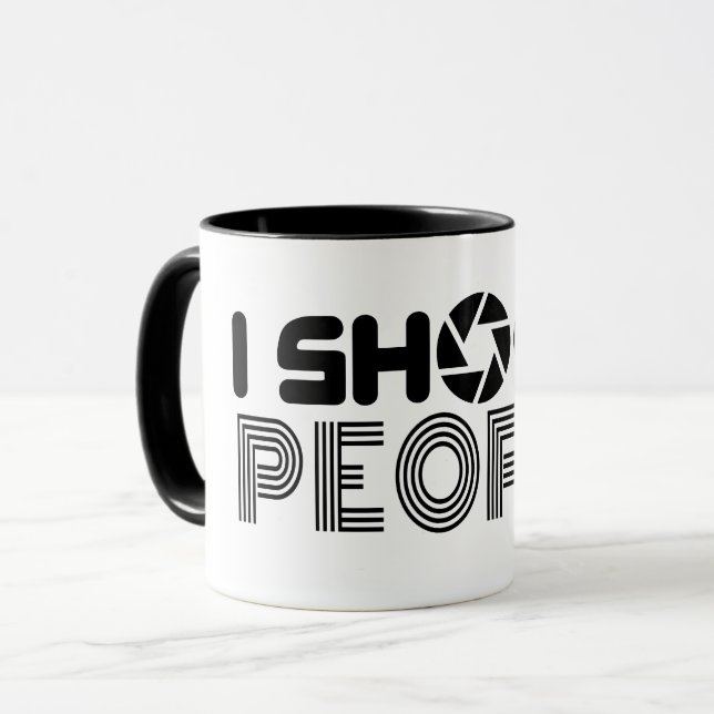 I shoot people funny photographer lover quote mug (Front Left)