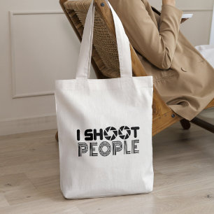 I shoot people funny photographer lover quote tote bag