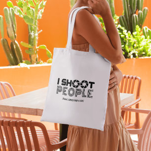 I shoot people funny photographer lover quote tote bag