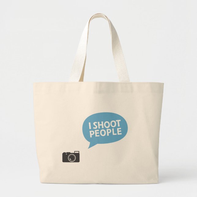 I shoot people large tote bag (Front)