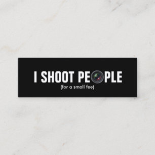 I shoot people - Metallic Paper (photography) Mini Business Card