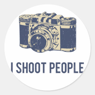 I Shoot People Photography Camera Classic Round Sticker