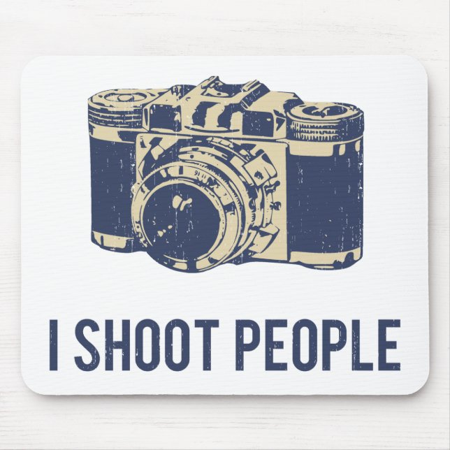 I Shoot People Photography Camera Mouse Pad (Front)