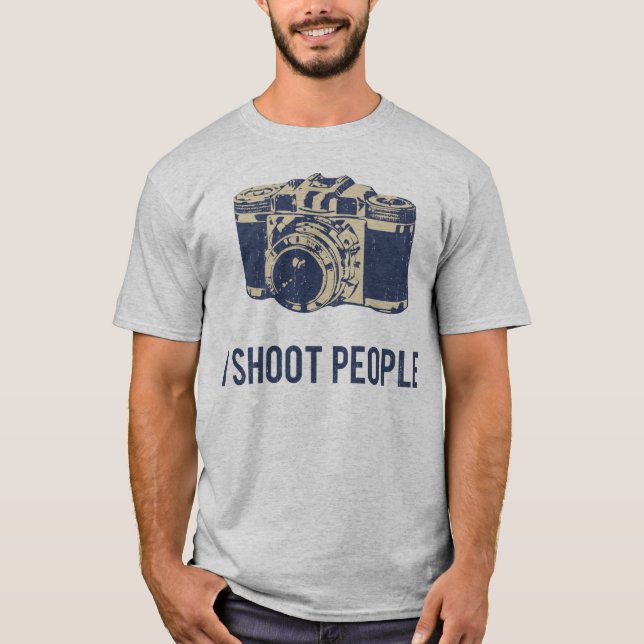 I Shoot People Photography Camera T-Shirt (Front)