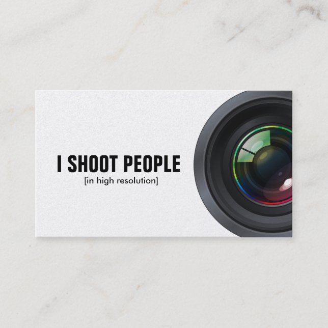 I shoot people - Professional Photographer Business Card (Front)