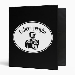 I Shoot People Retro Photographer's Camera B&W Binder