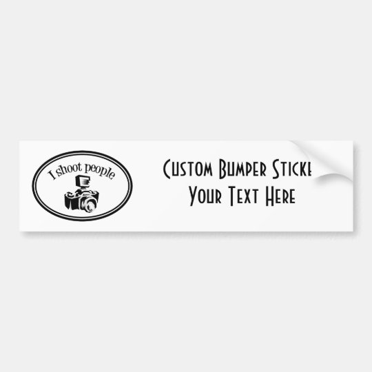 I Shoot People Retro Photographer's Camera B&W Bumper Sticker