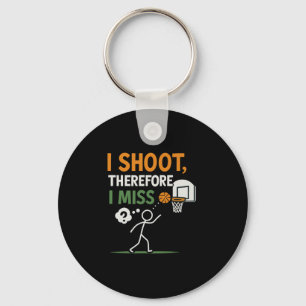 I Shoot Therefore I Miss Sketll Humor Print Keychain