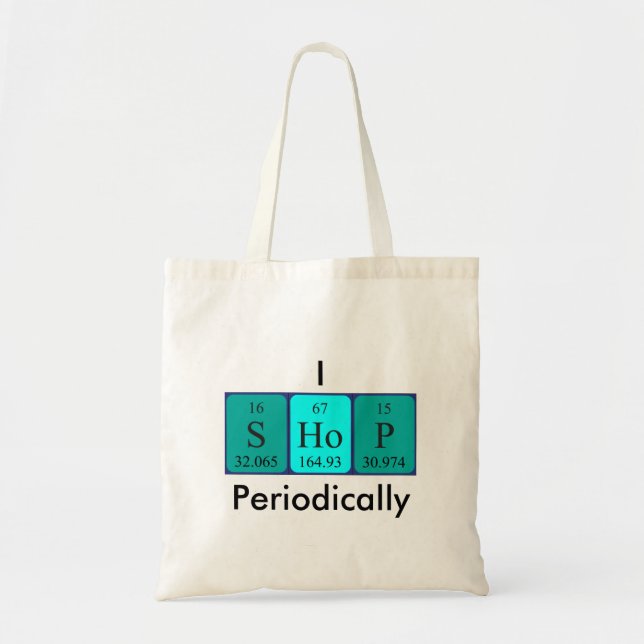 I Shop periodically periodic table word tote bag (Front)