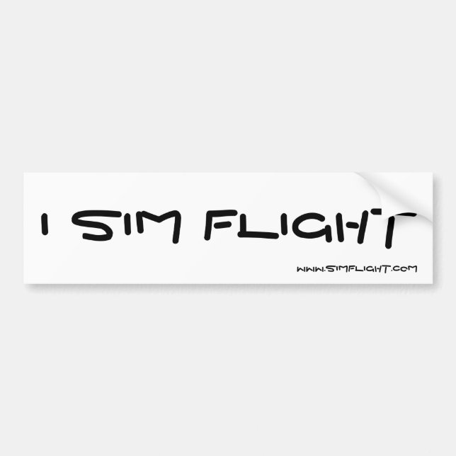 I SIM FLIGHT, WWW.SIMFLIGHT.COM BUMPER STICKER (Front)