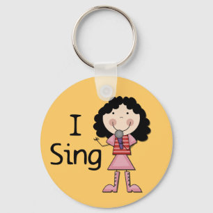 I Sing Female Tshirts and Gifts Keychain