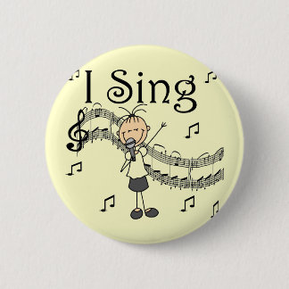 I Sing Musical Stick Figure T-shirts and Gifts 2 Inch Round Button
