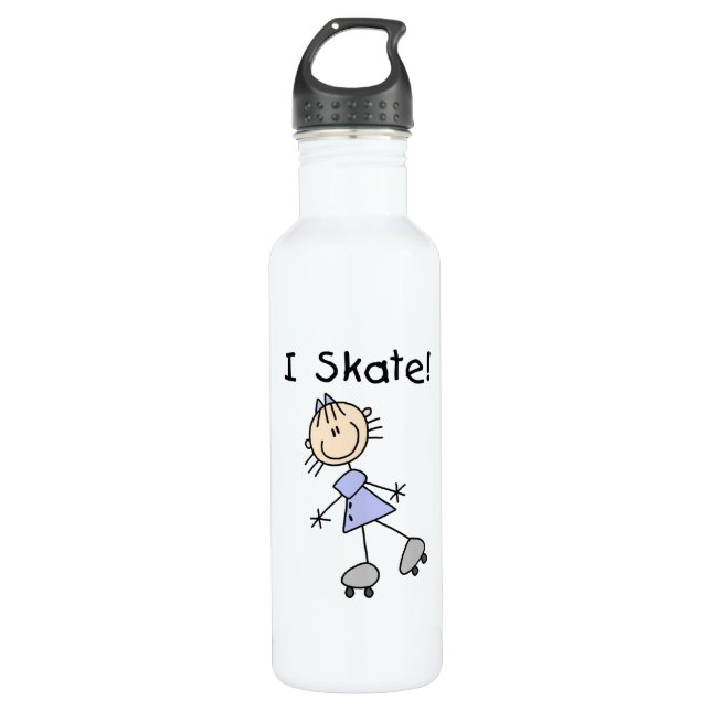I Skate - Girl Roller Skater 710 Ml Water Bottle (Front)