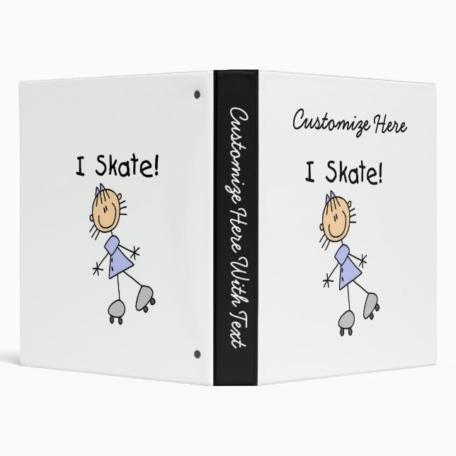 I Skate - Girl Roller Skater Binder (Background)