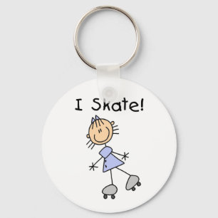 I Skate - Girl Roller Skater Keychain