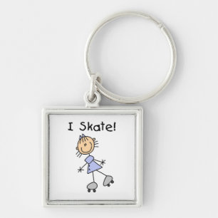 I Skate Girl Roller Skater Keychain