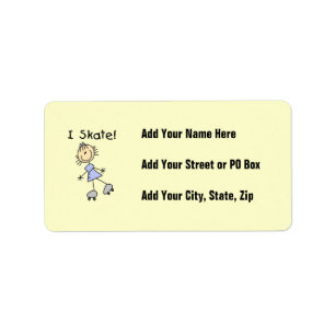 I Skate Girl Roller Skater Label
