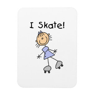 I Skate - Girl Roller Skater Magnet