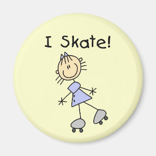 I Skate - Girl Roller Skater Magnet