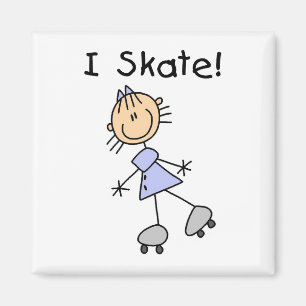 I Skate - Girl Roller Skater Magnet