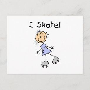 I Skate - Girl Roller Skater Postcard