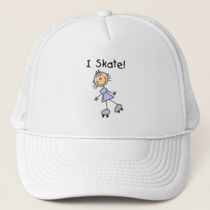 I Skate - Girl Roller Skater Trucker Hat