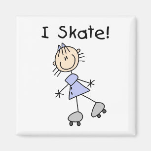 I Skate Stick Figures Magnet