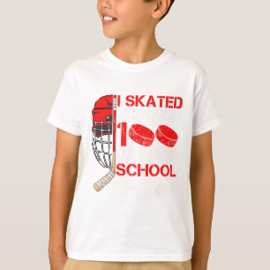 I Skated Through 100 Days Of School Ice Hockey Fan T-Shirt