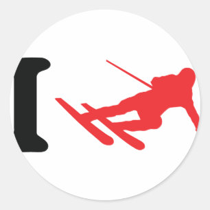i ski icon skiing classic round sticker
