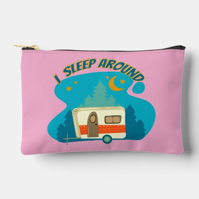 I Sleep Around Camper Van Camping Explorer Nature Accessory Pouch (Front)