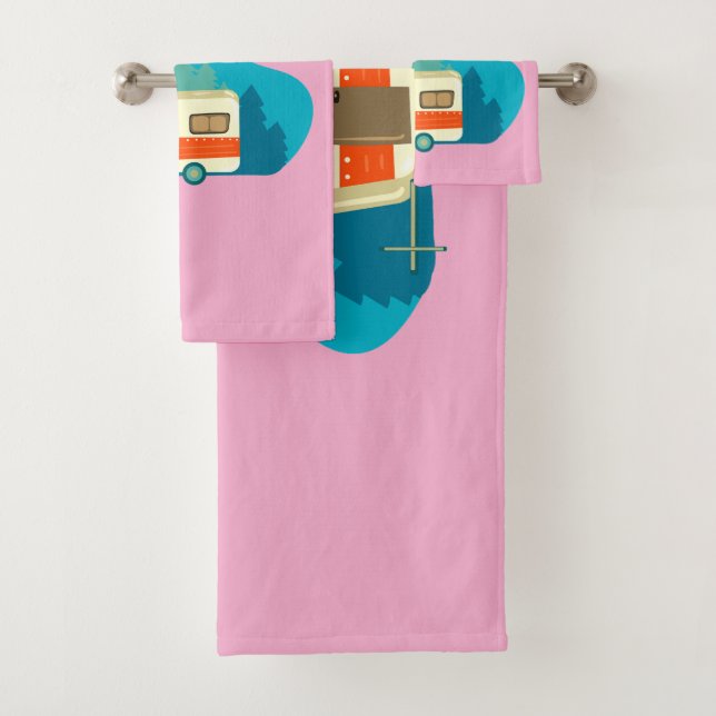 I Sleep Around Camper Van Camping Explorer Nature Bath Towel Set (Insitu)