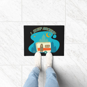 I Sleep Around Camper Van Camping Explorer Nature Doormat