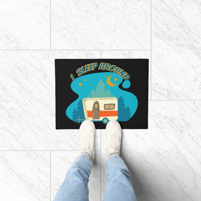 I Sleep Around Camper Van Camping Explorer Nature Doormat (Indoor)