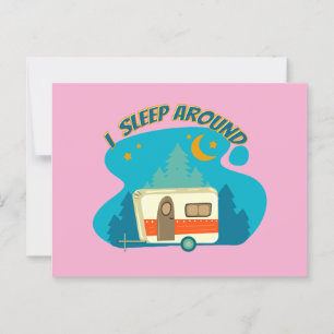 I Sleep Around Camper Van Camping Explorer Nature Postcard