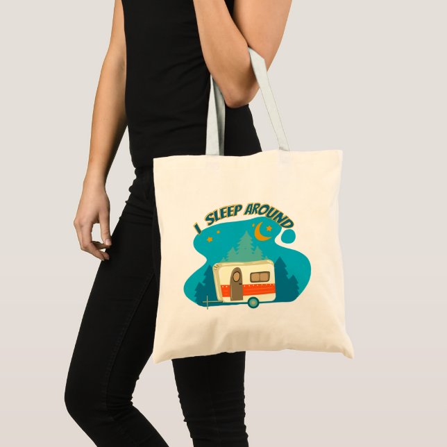 I Sleep Around Camper Van Camping Explorer Nature Tote Bag (Front (Product))
