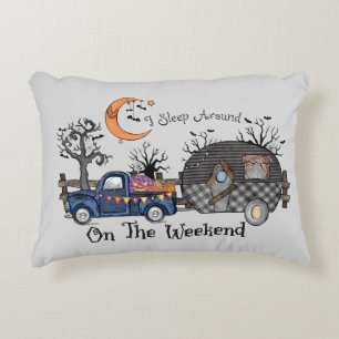 I Sleep Around on the Weekend – Funny Halloween Accent Pillow