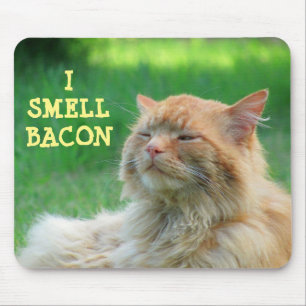 I Smell Bacon Big Orange Cat Mouse Pad
