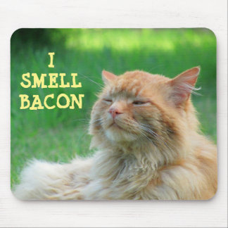 I Smell Bacon Big Orange Cat Mouse Pad