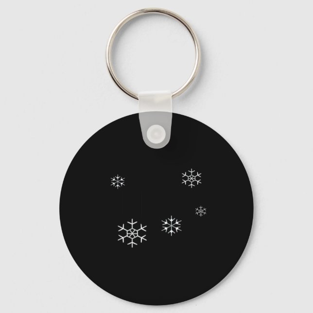 I Smell Snow Funny Holiday Under 20 Snowflakes  Keychain (Front)
