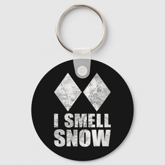I Smell Snow Skiing Freestyle Difficult Diamond Wi Keychain (Front)