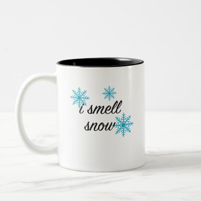 I Smell Snow Snowflake Coffee Mug (Left)