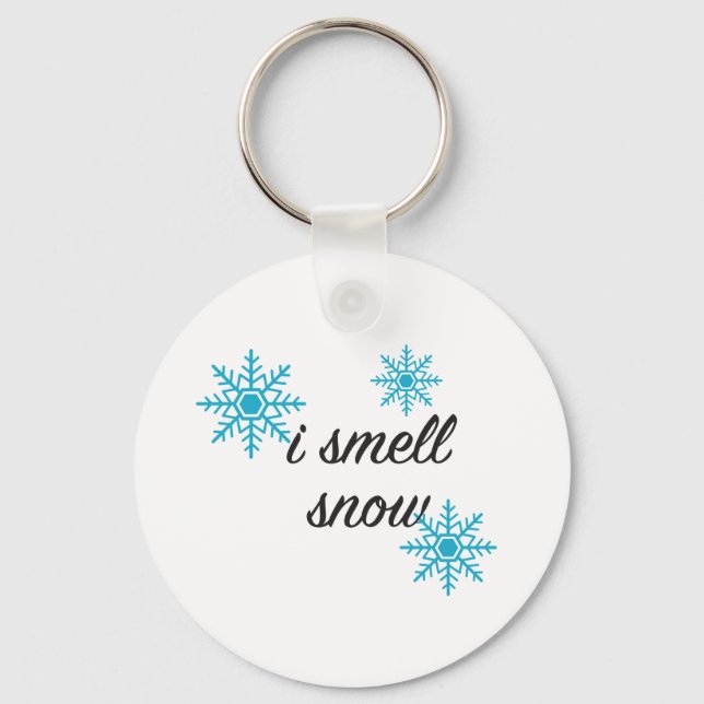 I Smell Snow Snowflake Winter Keychain (Front)