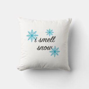 I Smell Snow Snowflake Winter Throw Pillow