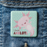 I Smile A Lot Personalised Kawaii Axolotl 2 Inch Square Button<br><div class="desc">I Smile A Lot Kawaii Axolotl button - The Mexican walking fish better known as the Axolotl is here to rock your world. These exotic sea creatures are taking the world by storm and it's easy to see why. Style up and stand out from the crowd with this full of...</div>