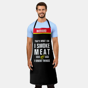 I Smoke Meat Apron - Funny BBQ Grill Gift