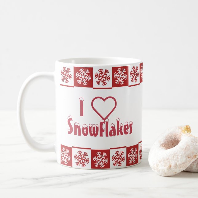 I ❤️ Snowflakes Coffee Mug (With Donut)