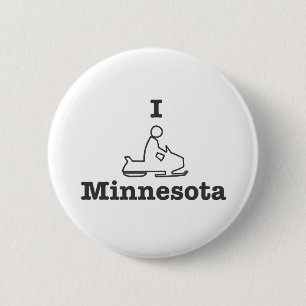 I Snowmobile Minnesota 2 Inch Round Button
