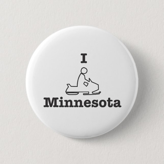 I Snowmobile Minnesota 2 Inch Round Button (Front)